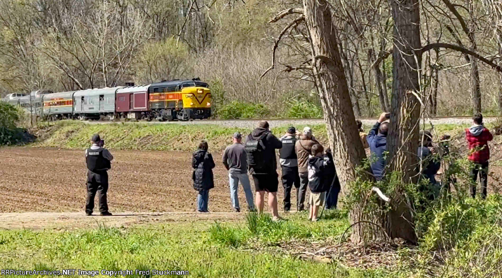 Many have come to witness the passage of this train.